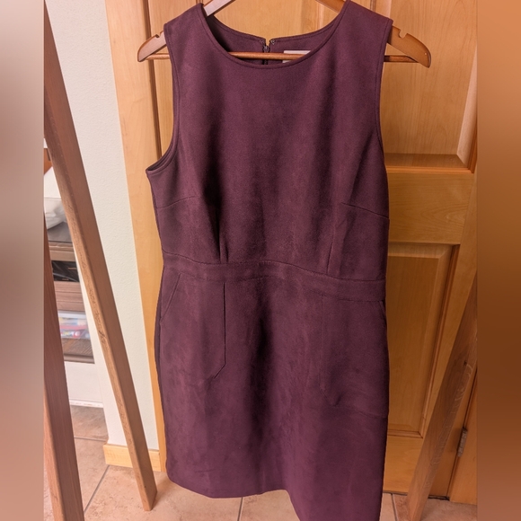 LOFT Dresses & Skirts - Rich Purple Suede Feel Sleeveless Dress